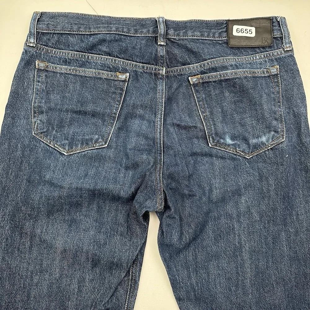 Banana Republic Selvedge Jeans Mens 34x32 Straight Leg Denim Blue Dark Wash